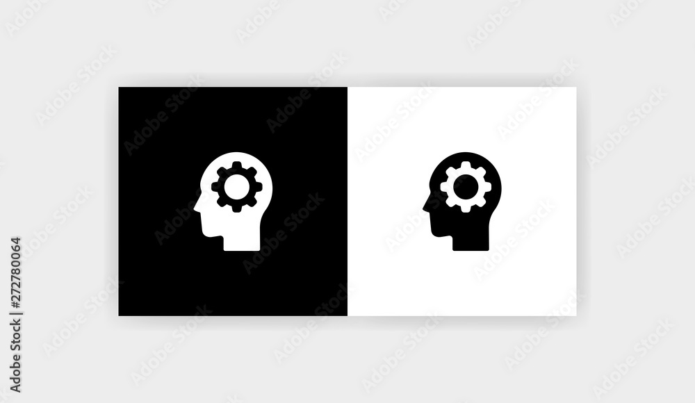 GEAR MIND Icon Flat Graphic Design GEAR MIND Icon Flat Graphic Design