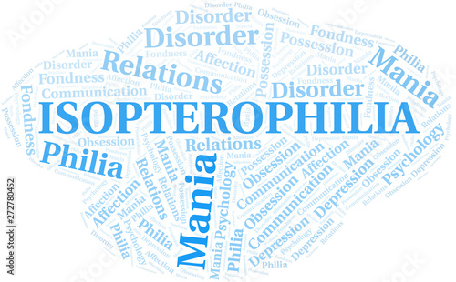 Isopterophilia word cloud. Type of Philia.