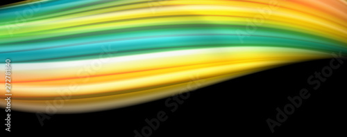 Abstract wave lines fluid rainbow style color stripes on black background. Artistic illustration for presentation  app wallpaper  banner or poster