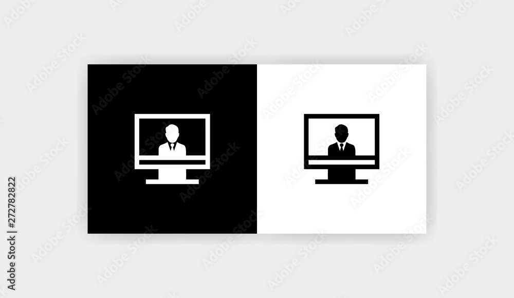 ONLINE VIDEO CHAT Icon Flat Graphic Design ONLINE VIDEO CHAT Icon Flat Graphic Design