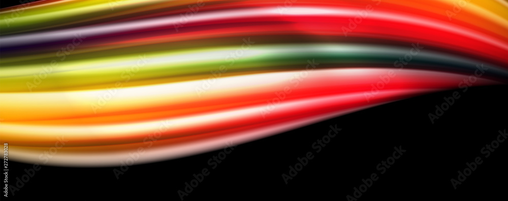 Obraz premium Flowing liquid colors - modern colorful flow poster. Wave liquid shapes. Art design for your design project