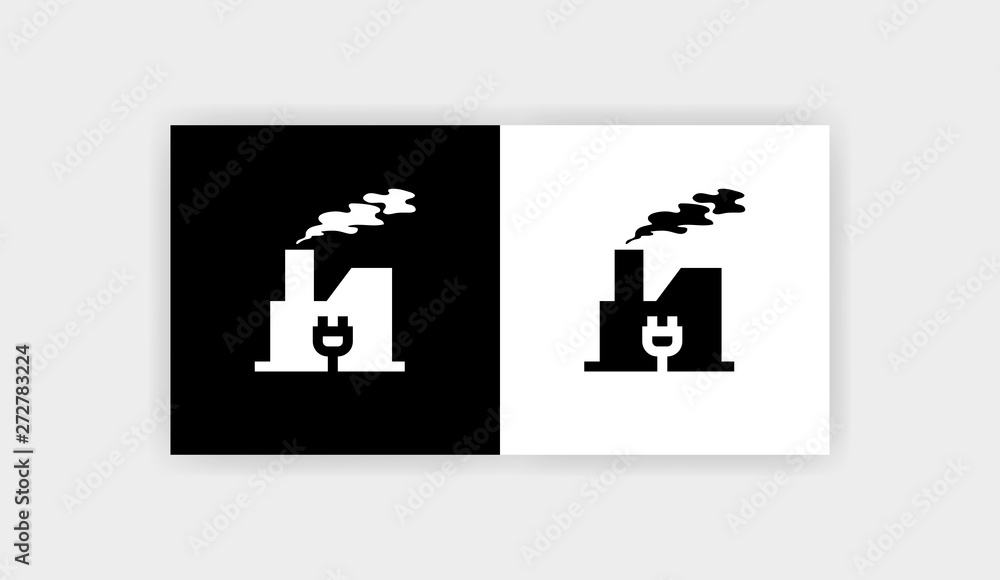 POWER PLANT ICON FLAT GRAPHIC DESIGN POWER PLANT ICON FLAT GRAPHIC DESIGN