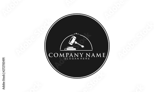 Rules hammer logo icon