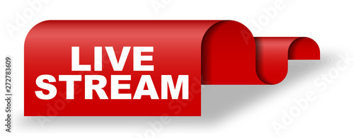 red vector banner live stream