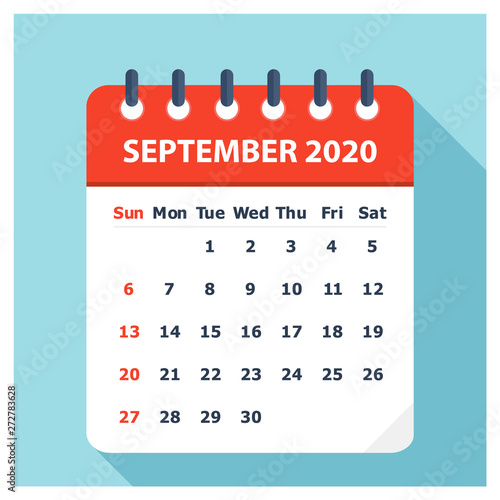September 2020 - Calendar Icon - Calendar design template