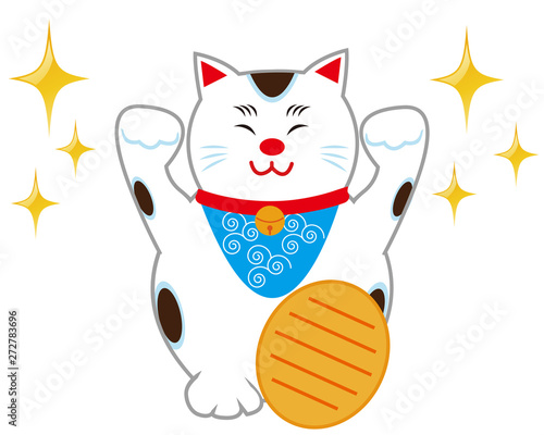 猫　招き猫　小判