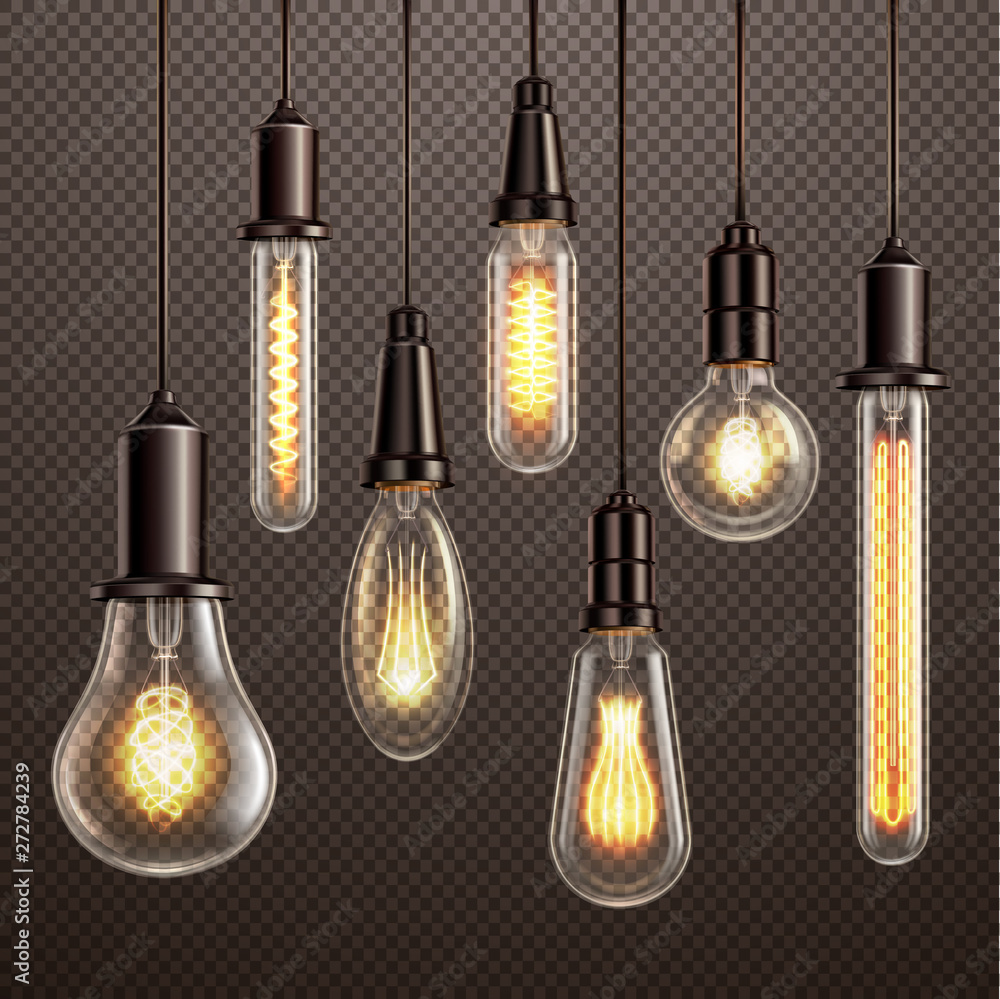 Light Bulbs Realistic Transparent Light Bulbs Realistic Transparent