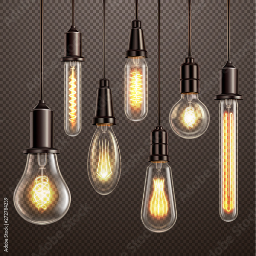 Light Bulbs Realistic Transparent