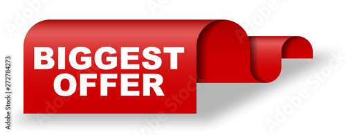 red vector banner biggest offer