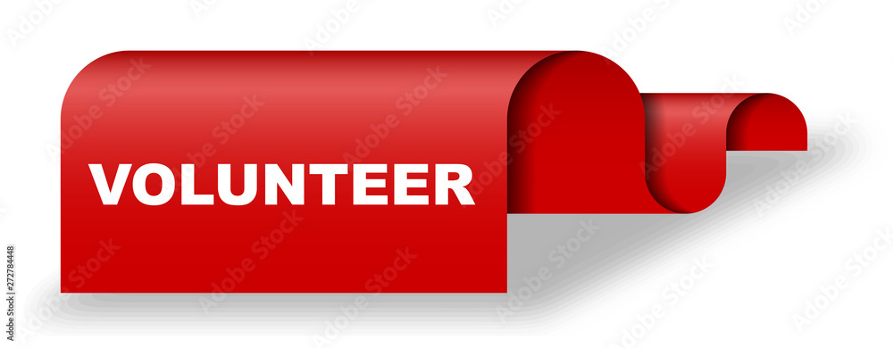 red vector banner volunteer