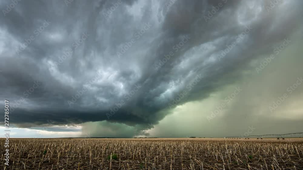 Time lapse of tornado warned supercell storm rolling through the ...