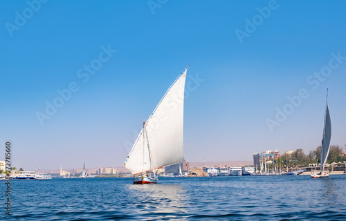 Felucca sailing boat on River Nile near Luxor
