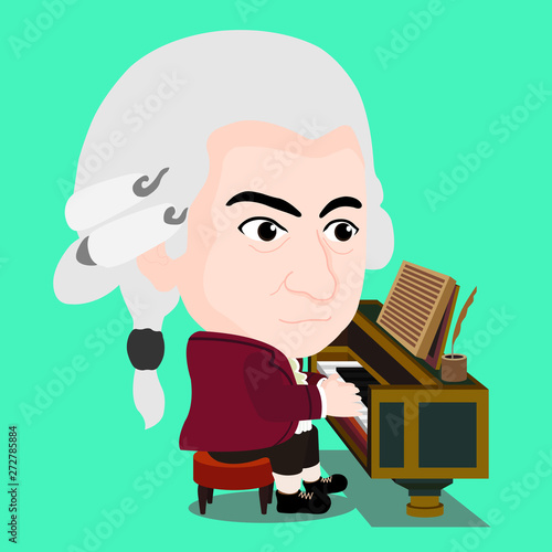 Wolfgang Amadeus Mozart playing Piano