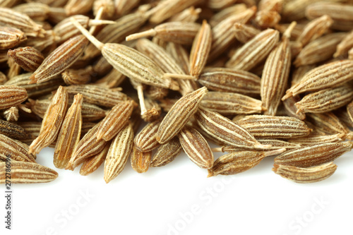 Cumin seeds texture, full frame background. Second most popular spice in the world after black pepper.