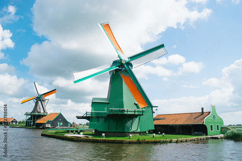 Dutch windmills in Zaanse Schans Holland