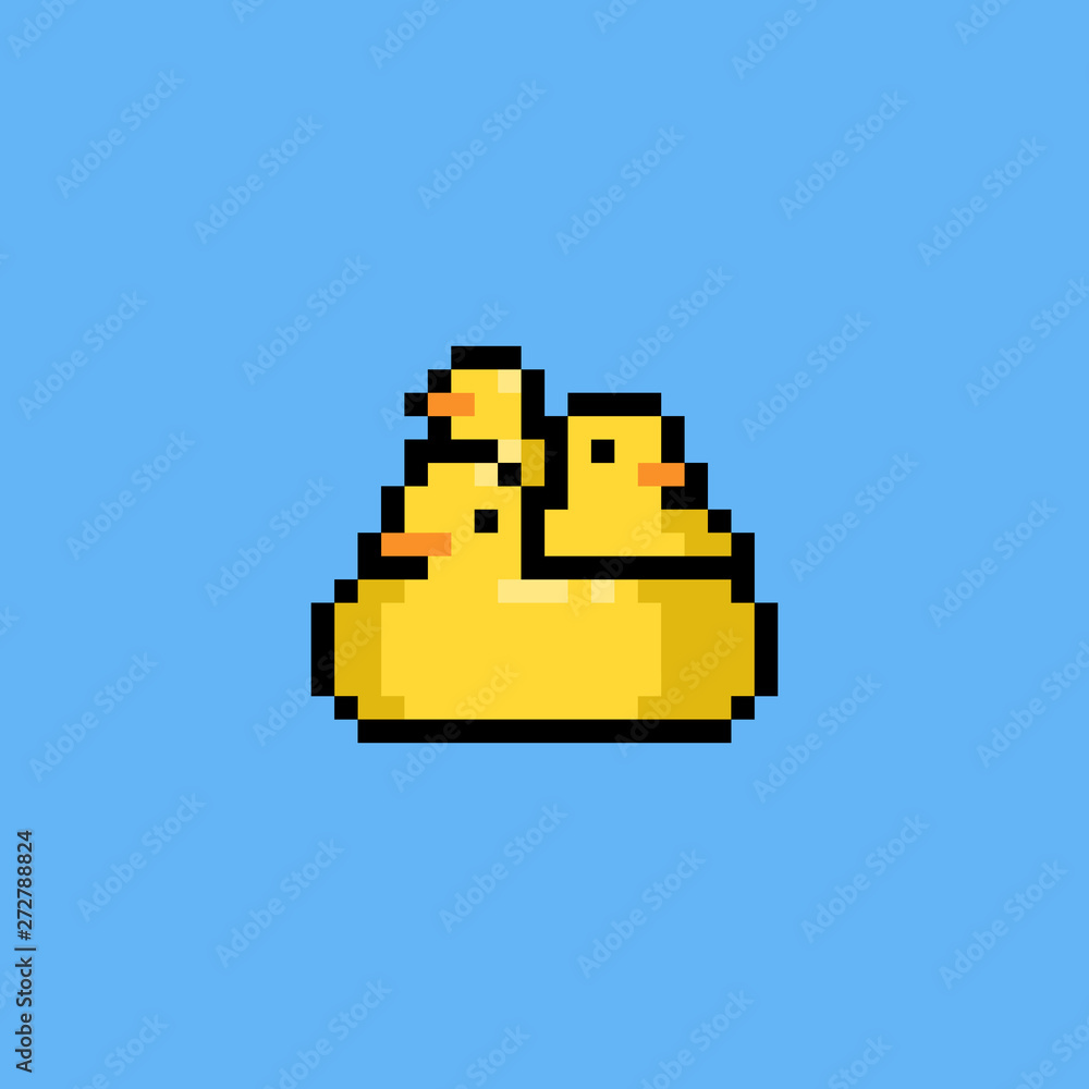 Pixel art cartoon group of duck.8bit. Pixel art cartoon group of duck.8bit.
