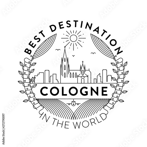 Vector Cologne City Badge, Linear Style