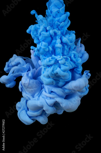 Ink in water. Splash acrilyc paint mixing. Multicolored liquid dye. Abstract sculpture background color