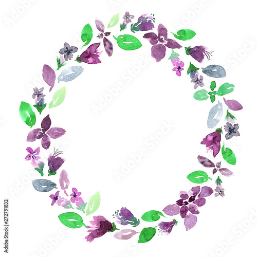 Watercolor basil wreath