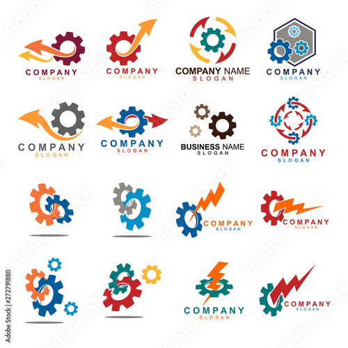 Gear logo template, Logo for industrial companies