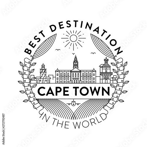 Vector Cape Town City Badge, Linear Style