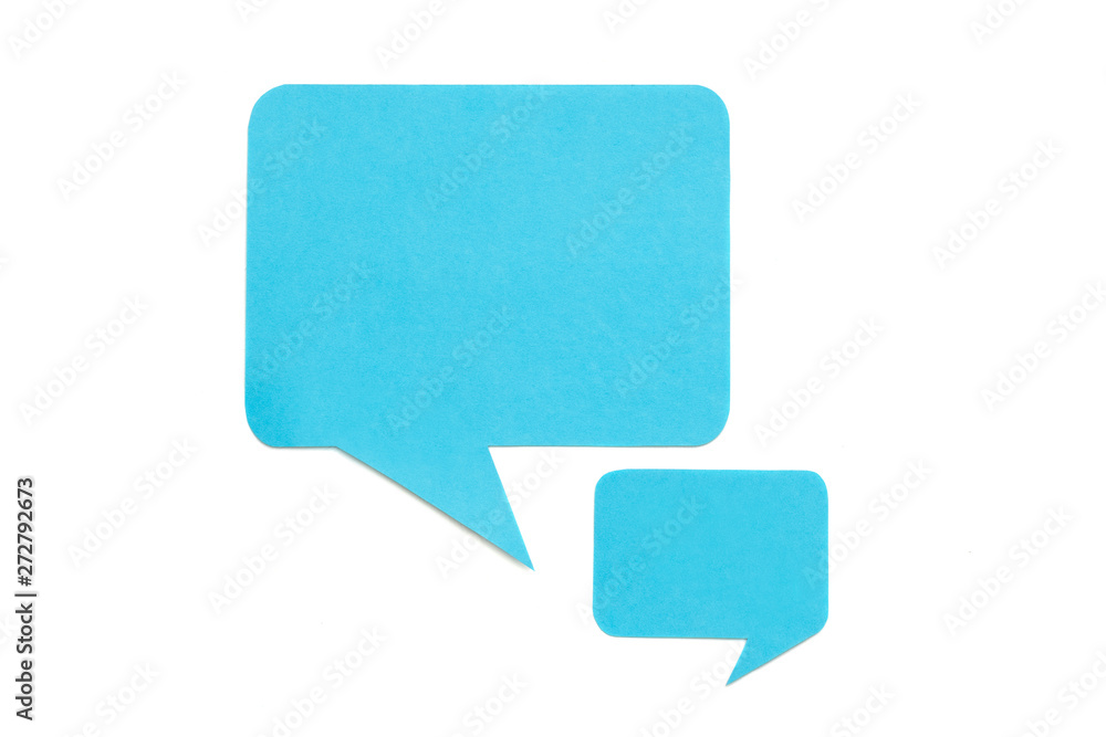 Dialogue concept. Blue message icons mockup isolated on white background. Copy space. Dialogue concept. Blue message icons mockup isolated on white background. Copy space.