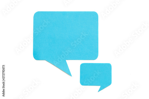 Dialogue concept. Blue message icons mockup isolated on white background. Copy space.