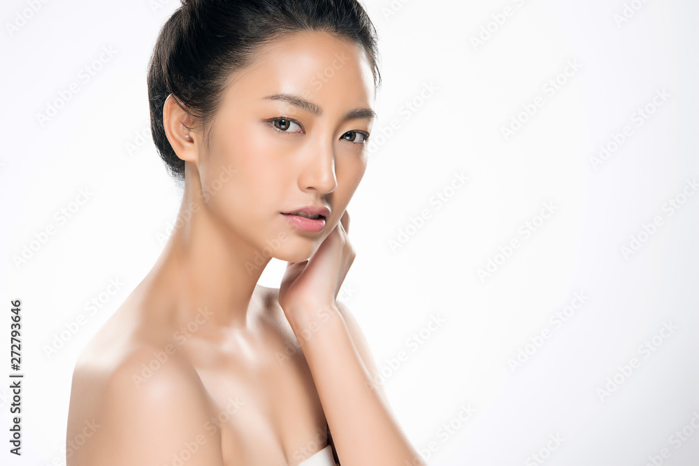 Beautiful Young Asian Woman with Clean Fresh Skin, Beautiful Young Asian Woman with Clean Fresh Skin,