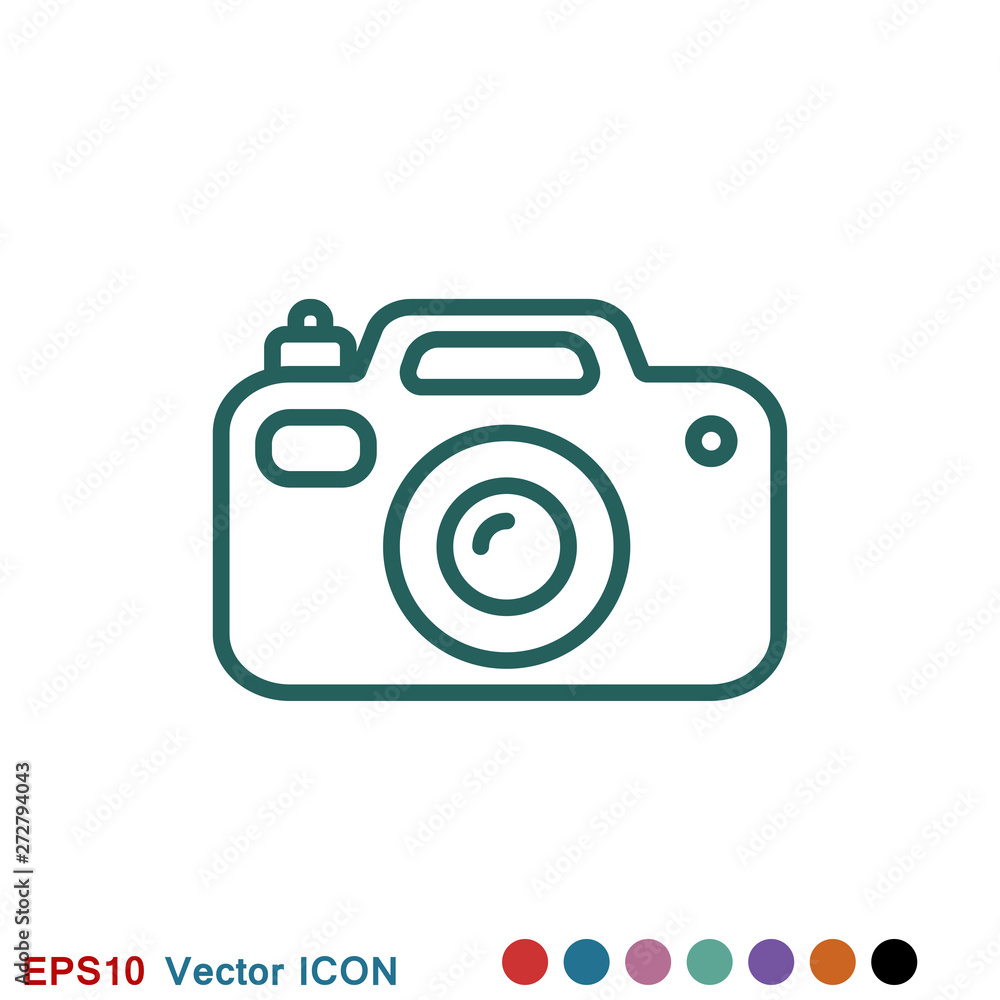 Camera Icon in flat style isolated on background Camera Icon in flat style isolated on background
