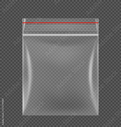 Zipper locking bag mockup. Vector illustration. Ready for your design. EPS10.	