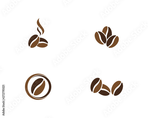 Fotografiet vector coffee beans template vector icon illustration