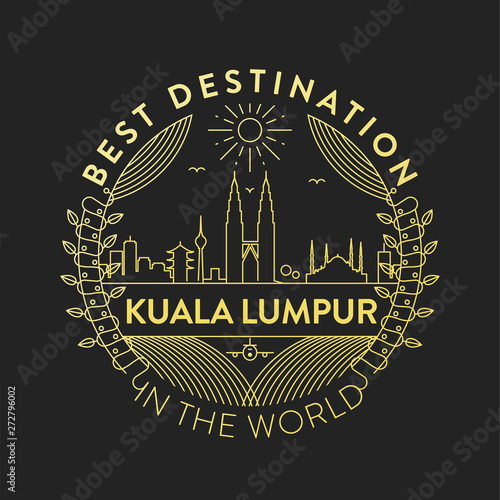 Vector Kuala Lumpur City Badge, Linear Style