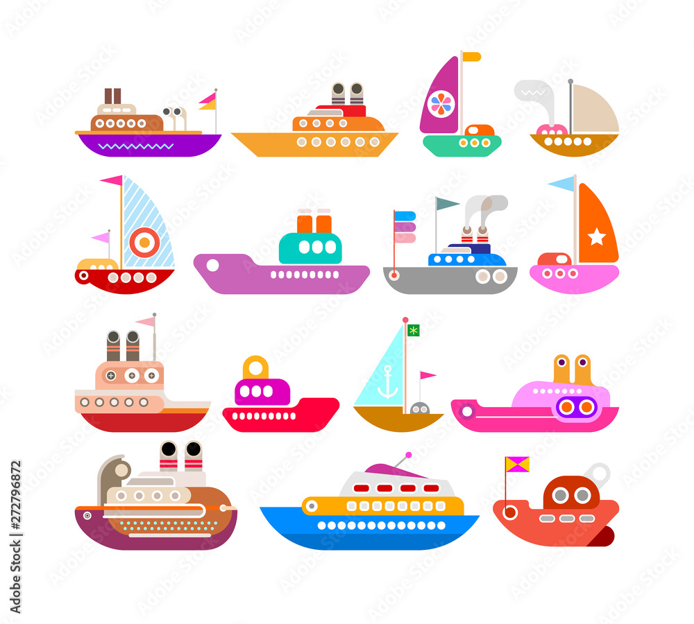 Ship vector icon set Ship vector icon set