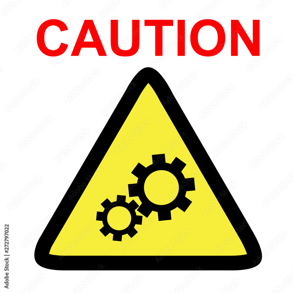 Simple Vector sign, Caution danger of working engine Simple Vector sign, Caution danger of working engine