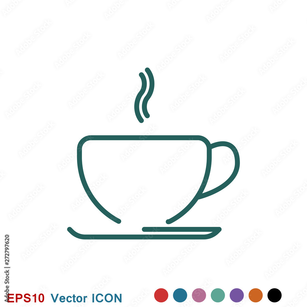 Coffee cup icon. Coffee drink vector symbol stock web illustration. Coffee cup icon. Coffee drink vector symbol stock web illustration.