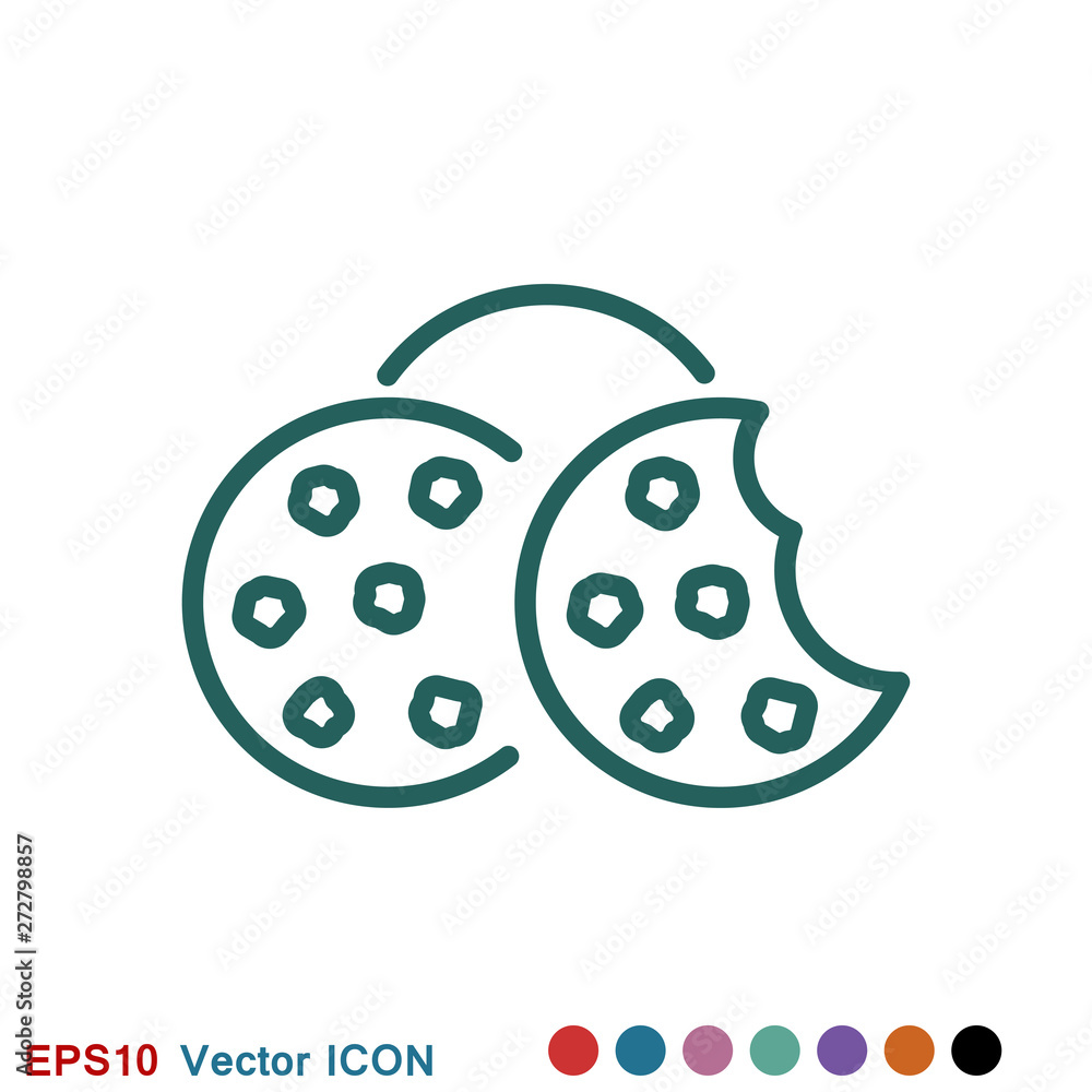 Cookie icon. Biscuit cookie or biscotti vector icon Cookie icon. Biscuit cookie or biscotti vector icon