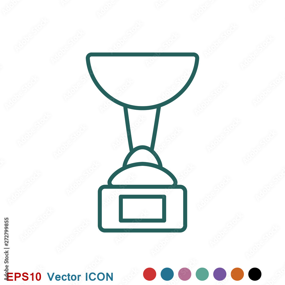 Trophy cup vector icon. Sport competition silhouette symbol. Trophy cup vector icon. Sport competition silhouette symbol.