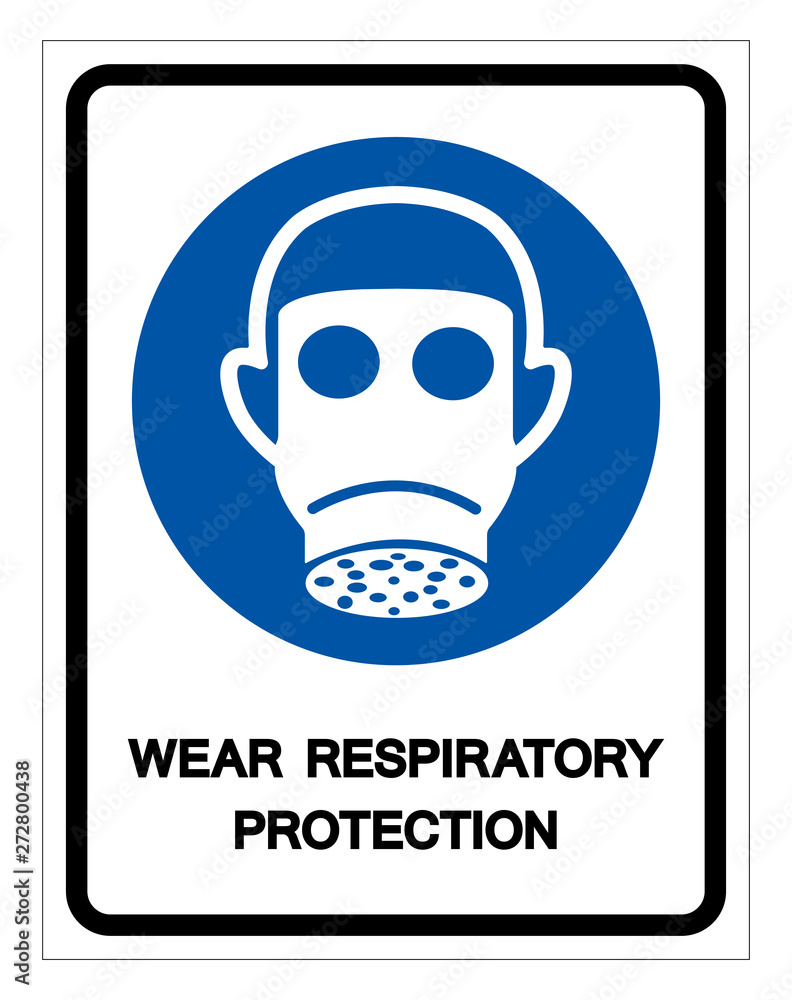 Wear Respiratory Protection Symbol Sign,Vector Illustration, Isolated On White Background Label. EPS10 Wear Respiratory Protection Symbol Sign,Vector Illustration, Isolated On White Background Label. EPS10