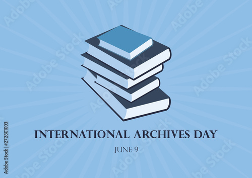 International Archives Day vector. Stack of books vector. Governance, Memory and Heritage vector illustration. Important day