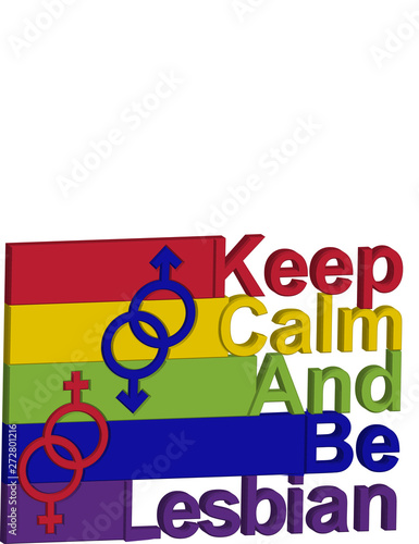 LGBT concept, motivating phrase in the colors of the rainbow. Keep calm and be yourself