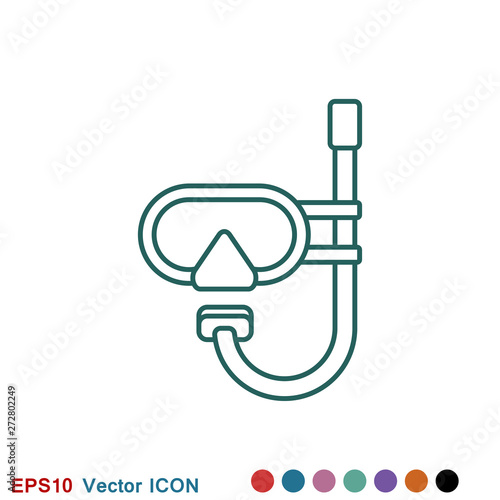 Diving icon, water sport vector sign, symbol