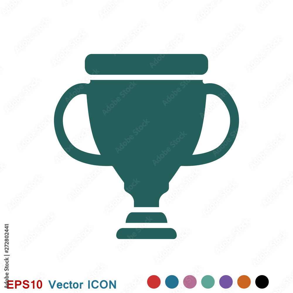 Trophy cup vector icon. Sport competition silhouette symbol. Trophy cup vector icon. Sport competition silhouette symbol.