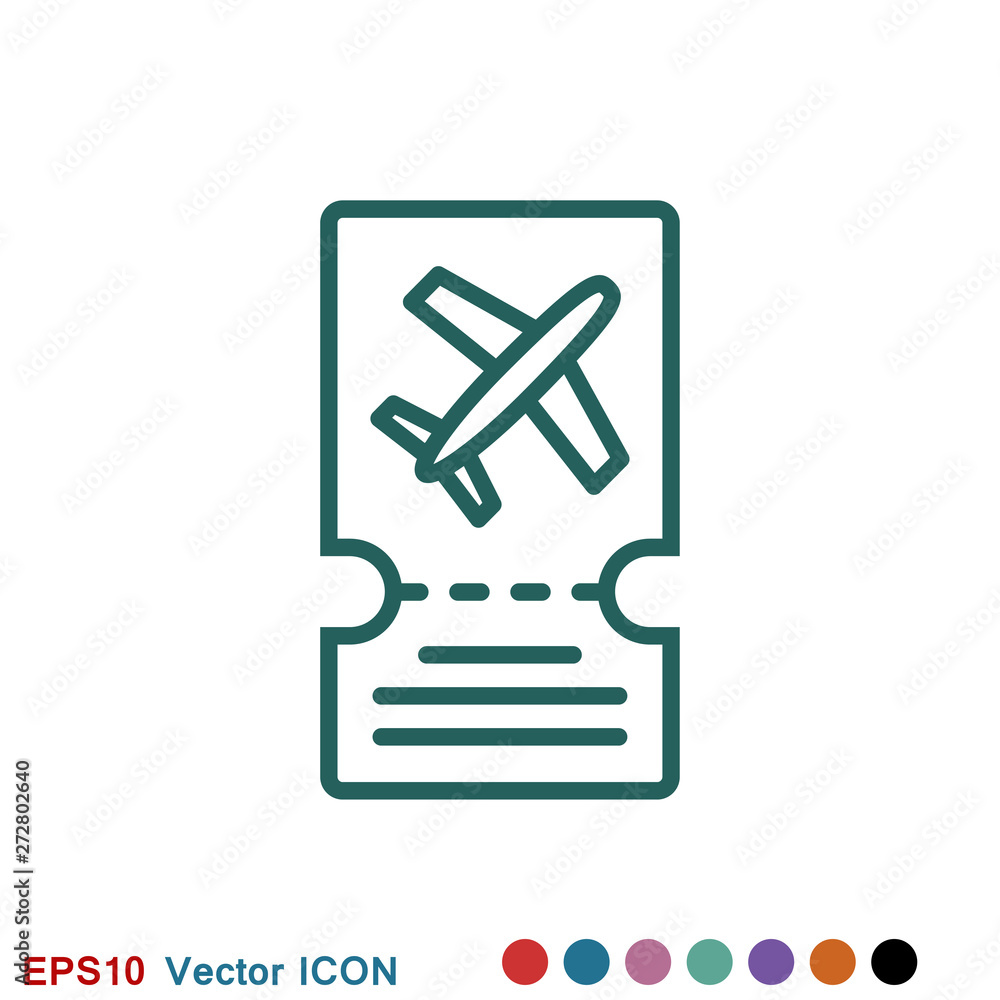 Travel documents icon, passport with tickets flat icon isolated. Concept travel and tourism Travel documents icon, passport with tickets flat icon isolated. Concept travel and tourism