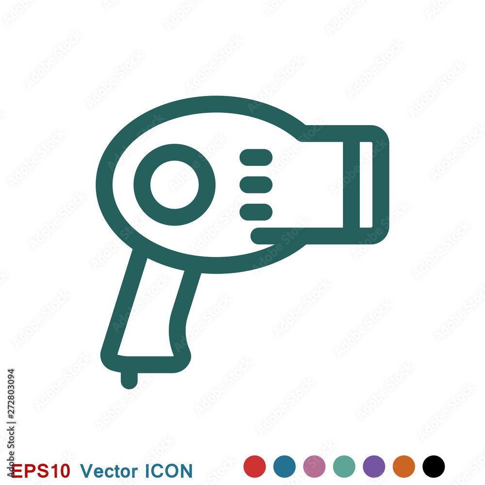 Hairdryer vector icon. Hair drying symbol, modern UI website symbol Hairdryer vector icon. Hair drying symbol, modern UI website symbol