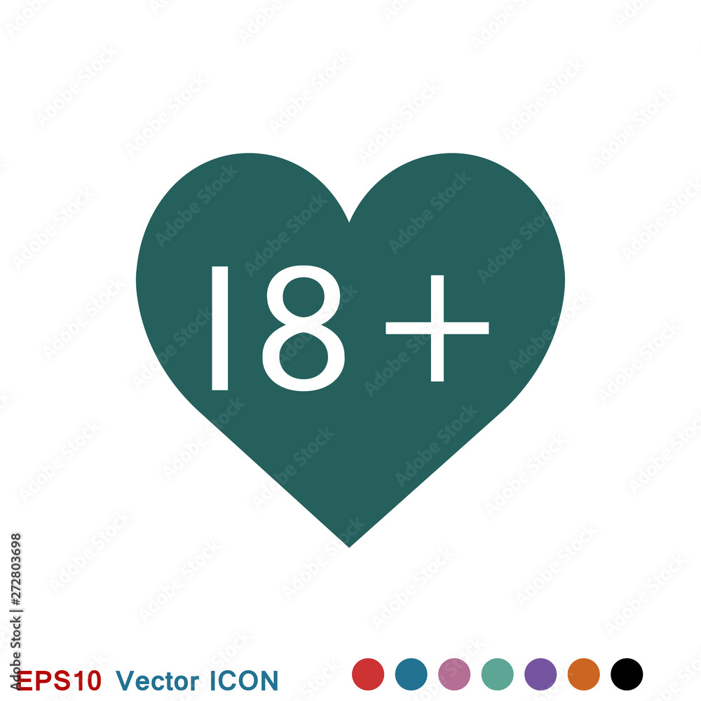 Erotic vector icon for adult only content, flat illustration Erotic vector icon for adult only content, flat illustration