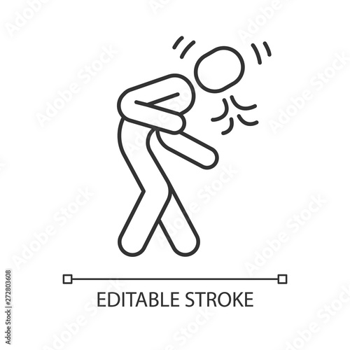 Coughing, sneezing linear icon