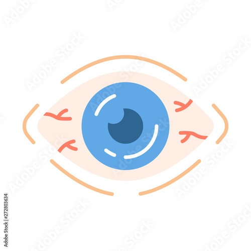Allergic conjunctivitis flat design long shadow color icon