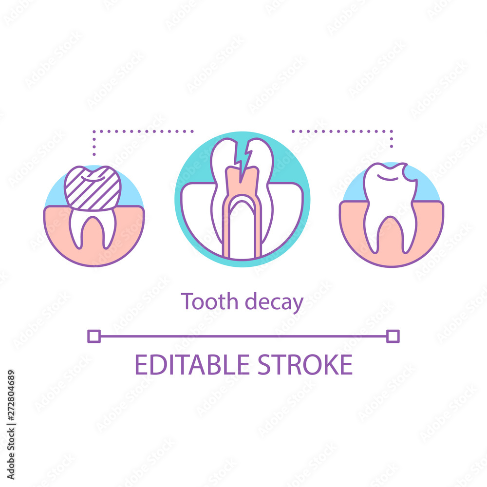 Tooth decay concept icon Tooth decay concept icon