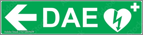 defibrillator emergency sign (D.A.E., A.E.D.)