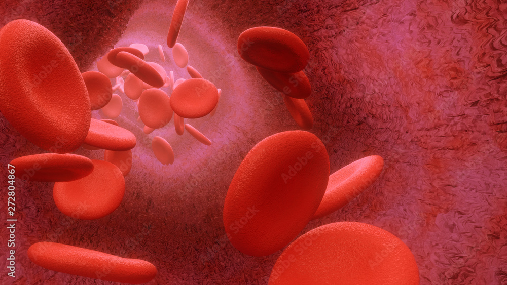 Blood cells flying through arteries or viens Stock Illustration | Adobe ...